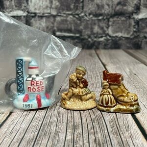 Set of 3 Red Rose Wade Whimsies